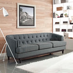 Coast Upholstered Fabric Sofa in Gray