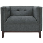 Serve Upholstered Fabric Armchair in Gray