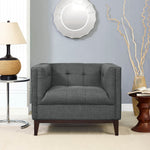 Serve Upholstered Fabric Armchair in Gray