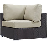 Convene 7 Piece Outdoor Patio Sectional Set in Espresso Beige