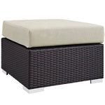 Convene 7 Piece Outdoor Patio Sectional Set in Espresso Beige