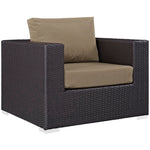 Convene 7 Piece Outdoor Patio Sectional Set in Espresso Mocha