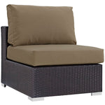 Convene 7 Piece Outdoor Patio Sectional Set in Espresso Mocha