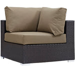 Convene 7 Piece Outdoor Patio Sectional Set in Espresso Mocha