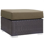 Convene 7 Piece Outdoor Patio Sectional Set in Espresso Mocha
