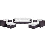 Convene 7 Piece Outdoor Patio Sectional Set in Espresso White