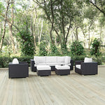 Convene 7 Piece Outdoor Patio Sectional Set in Espresso White