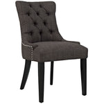 Regent Tufted Fabric Dining Chair in Brown