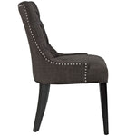 Regent Tufted Fabric Dining Chair in Brown
