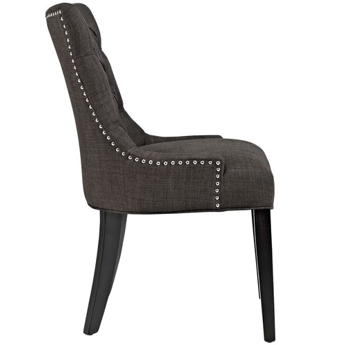 Regent Tufted Fabric Dining Chair in Brown