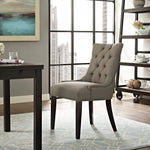 Regent Tufted Fabric Dining Chair in Granite