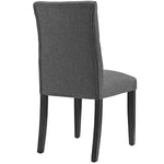 Duchess Button Tufted Fabric Dining Chair in Gray