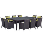 Convene 11 Piece Outdoor Patio Dining Set in Espresso Peridot
