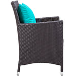 Convene 11 Piece Outdoor Patio Dining Set in Espresso Turquoise