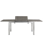 Shore Outdoor Patio Aluminum Dining Table in Silver Gray