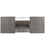 Shore Outdoor Patio Aluminum Dining Table in Silver Gray