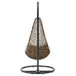 Abate Wicker Rattan Outdoor Patio Swing Chair in Black Mocha