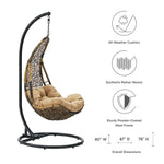 Abate Wicker Rattan Outdoor Patio Swing Chair in Black Mocha