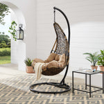 Abate Wicker Rattan Outdoor Patio Swing Chair in Black Mocha