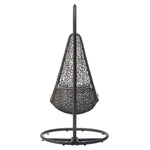 Abate Wicker Rattan Outdoor Patio Swing Chair in Gray White