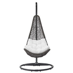 Abate Wicker Rattan Outdoor Patio Swing Chair in Gray White