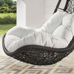 Abate Wicker Rattan Outdoor Patio Swing Chair in Gray White