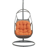 Arbor Outdoor Patio Wood Swing Chair in Orange