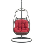 Arbor Outdoor Patio Wood Swing Chair in Red