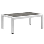 Shore 6 Piece Outdoor Patio Aluminum Sectional Sofa Set in Silver Beige