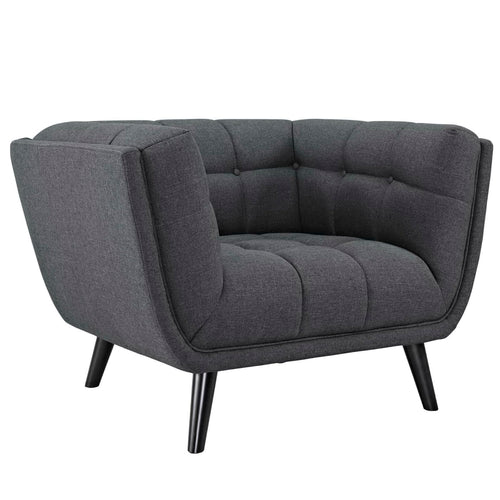 Bestow Upholstered Fabric Armchair in Gray