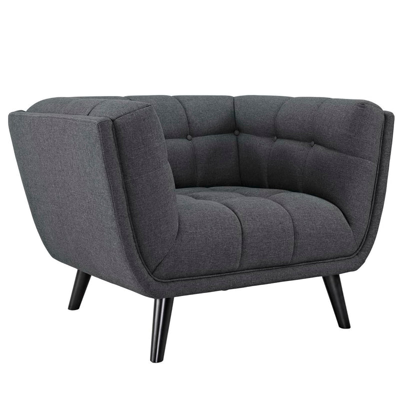 Bestow Upholstered Fabric Armchair in Gray