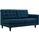 Empress 2 Piece Upholstered Fabric Left Facing Bumper Sectional in Azure