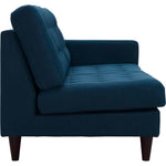 Empress 2 Piece Upholstered Fabric Left Facing Bumper Sectional in Azure