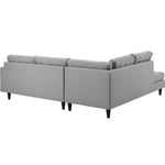 Empress 2 Piece Upholstered Fabric Left Facing Bumper Sectional in Light Gray