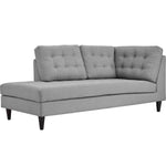 Empress 2 Piece Upholstered Fabric Left Facing Bumper Sectional in Light Gray