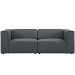 Mingle 2 Piece Upholstered Fabric Sectional Sofa Set in Gray