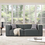 Mingle 2 Piece Upholstered Fabric Sectional Sofa Set in Gray