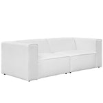 Mingle 2 Piece Upholstered Fabric Sectional Sofa Set in White