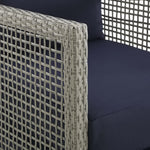 Aura Rattan Outdoor Patio Armchair in Gray Navy