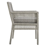 Aura Outdoor Patio Wicker Rattan Dining Armchair in Gray Gray