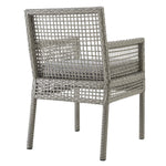 Aura Outdoor Patio Wicker Rattan Dining Armchair in Gray Gray