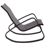Traveler Rocking Outdoor Patio Mesh Sling Lounge Chair in Espresso
