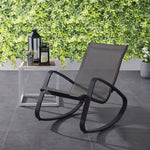 Traveler Rocking Outdoor Patio Mesh Sling Lounge Chair in Espresso