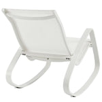 Traveler Rocking Outdoor Patio Mesh Sling Lounge Chair in White White