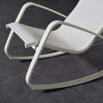 Traveler Rocking Outdoor Patio Mesh Sling Lounge Chair in White White