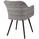 Endeavor Outdoor Patio Wicker Rattan Dining Armchair in Gray Gray