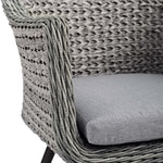 Endeavor Outdoor Patio Wicker Rattan Dining Armchair in Gray Gray