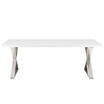 Sector Dining Table in White Silver