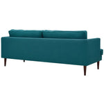 Agile Upholstered Fabric Sofa in Teal