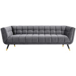 Adept Performance Velvet Sofa in Gray
